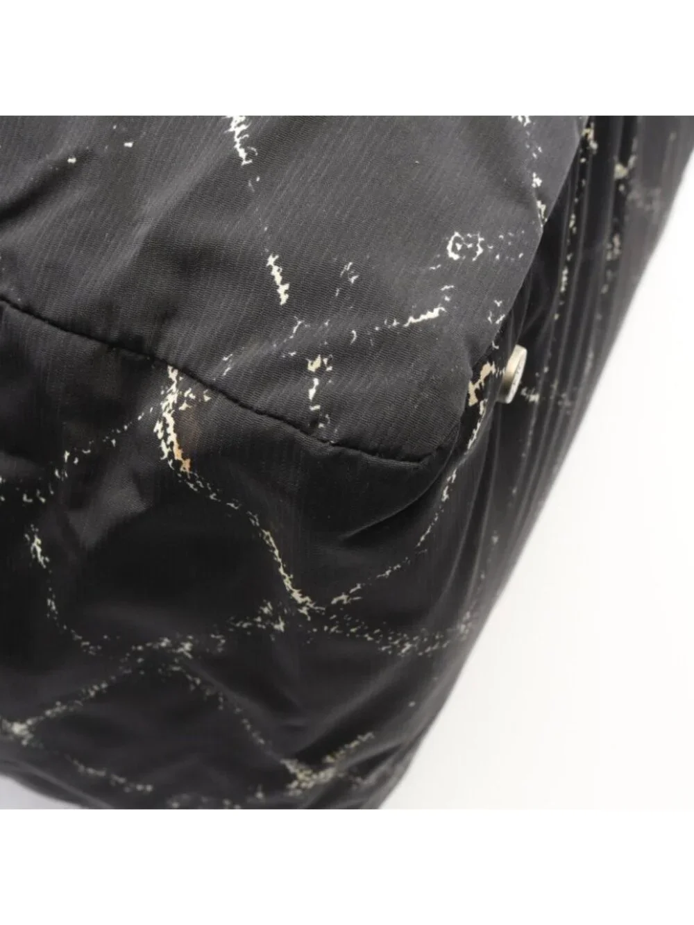 Chanel Boston Bag Vintage Travel Line Black Nylon